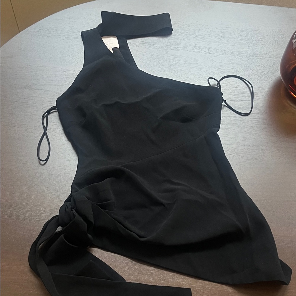 Cinq à Sept Black One Shoulder Dress